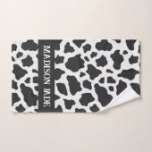 Cow Print Monogram Minimal Animal Print Badhandtuch Set (Handtuch)
