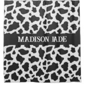 Cow Print Monogram Minimal Animal Print Duschvorhang (Vorderseite)