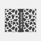 Cow Print Monogram Minimal Animal Print Fleecedecke (Vorderseite (Horizontal))