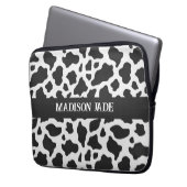 Cow Print Monogram Minimal Animal Print Laptopschutzhülle (Vorderseite Links)