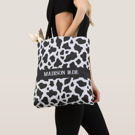 Cow Print Monogram Minimal Animal Print Tasche (Von Nahem)
