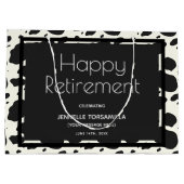 Cow Print Name Retirement Party Große Geschenktüte (Rückseite)