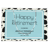 Cow Print Name Retirement Party Große Geschenktüte (Rückseite)