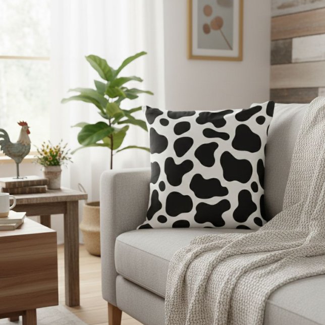 Cow print pillow, rustic pillow, square-shaped  kissen (Von Creator hochgeladen)