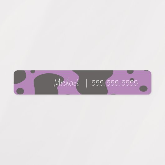 Cow Print School Class Lunch Name Number Labels Etiketten (Design 1)