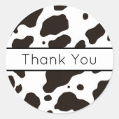 Cow Print Thank You Sticker (Vorderseite)