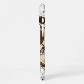 Cow Print with Skulls and Rock Electric Guitars iPhone Hülle (Linke Seite)