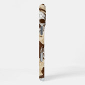 Cow Print with Skulls and Rock Electric Guitars iPhone Hülle (Rechte Seite)