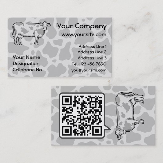 Cow Profile Business Card Visitenkarte (Vorne/Hinten)