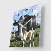 Cow Quadratische Wanduhr (Winkel)