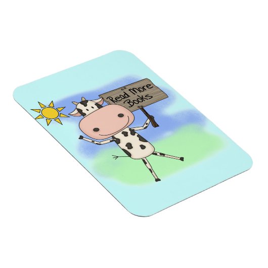Cow Read More Books Magnet (Rechte Seite)
