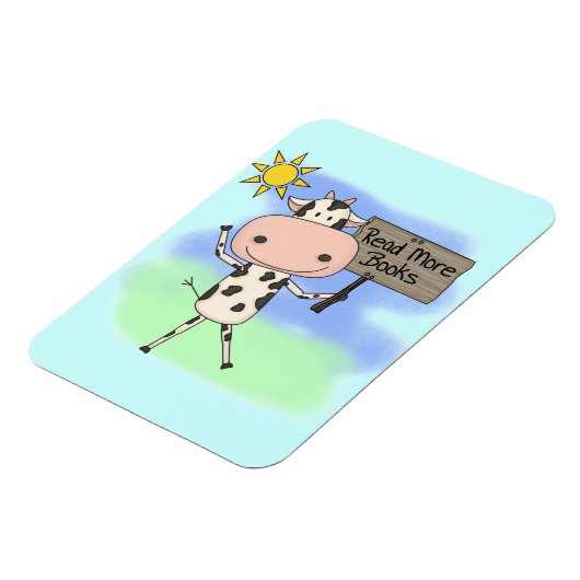 Cow Read More Books Magnet (Linke Seite)