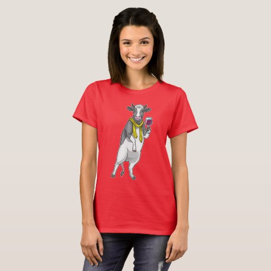 Cow Red wine T-Shirt (Vorne ganz)