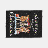 Cow Reindeer Hat Santa Christmas Lights Funny Cow  Fleecedecke (Vorderseite (Horizontal))