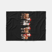 Cow Reindeer Santa Hat Christmas Light Funny Cows Fleecedecke (Vorderseite (Horizontal))