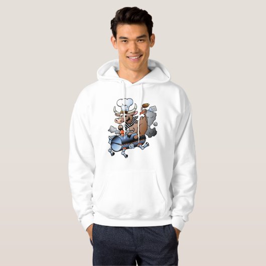 Cow Riding A GRILLEN Mens Hoodie (Vorne ganz)