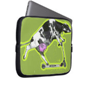 Cow Riding a Scooter Laptopschutzhülle (Vorne Rechts)