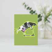 Cow Riding a Scooter Postkarte (Stehend Vorderseite)