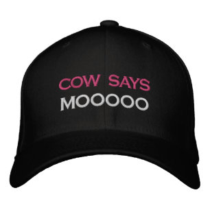 COW SAYS MOOOOO HAT VON LBI APPAREL BESTICKTE BASEBALLKAPPE