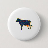 Cow Silhouette Tygraphy Phrases Heifer Fun Chris  Button (Vorderseite)