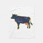 Cow Silhouette Tygraphy Phrases Heifer Fun Chris  Fleecedecke (Vorderseite)