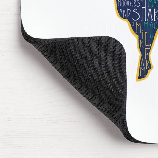 Cow Silhouette Tygraphy Phrases Heifer Fun Chris Mousepad (Ecke)