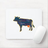 Cow Silhouette Tygraphy Phrases Heifer Fun Chris Mousepad (Mit Mouse)