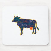 Cow Silhouette Tygraphy Phrases Heifer Fun Chris Mousepad (Vorne)