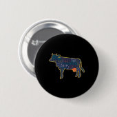 Cow Silhouette Tygraphy Phrases Heifer Fun Chris T Button (Vorne & Hinten)