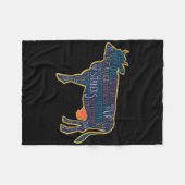 Cow Silhouette Tygraphy Phrases Heifer Fun Chris T Fleecedecke (Vorderseite (Horizontal))