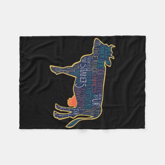 Cow Silhouette Tygraphy Phrases Heifer Fun Chris T Fleecedecke (Vorderseite (Horizontal))