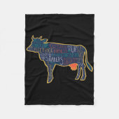 Cow Silhouette Tygraphy Phrases Heifer Fun Chris T Fleecedecke (Vorderseite)