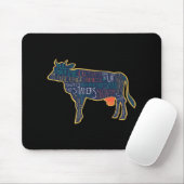 Cow Silhouette Tygraphy Phrases Heifer Fun Chris T Mousepad (Mit Mouse)