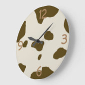 COW-SKIN-Druck Viertelstellige Ziffern Große Wanduhr (Winkel)