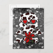 Cow Skull Valentine Feiertagspostkarte (Vorne/Hinten)