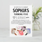 Cow Squishmallow Birthday Party Einladung (Stehend Vorderseite)