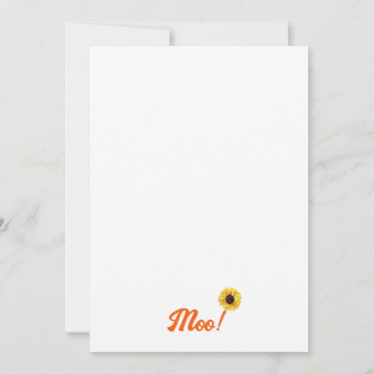 Cow Sunflower Funny Birthday (Rückseite)
