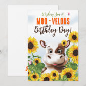 Cow Sunflower Funny Birthday (Vorne/Hinten)