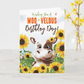 Cow Sunflower Funny Birthday Karte (Gelbe Blume)