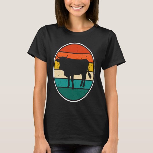 Cow Sunset Vintage T-Shirt (Vorderseite)