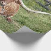 Cow Texas Longhorn Foto Geschenkpapier (Ecke)