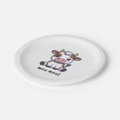 Cow Theme First Birthday Pappteller (Schrägansicht)