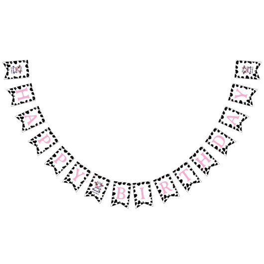 Cow Theme First Birthday Wimpelkette (Alle)