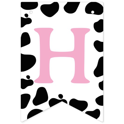 Cow Theme First Birthday Wimpelkette (Zweite Fahne)