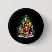 Cow Tree Christmas Cow Lover Xmas Squad Men Women Button (Vorderseite)