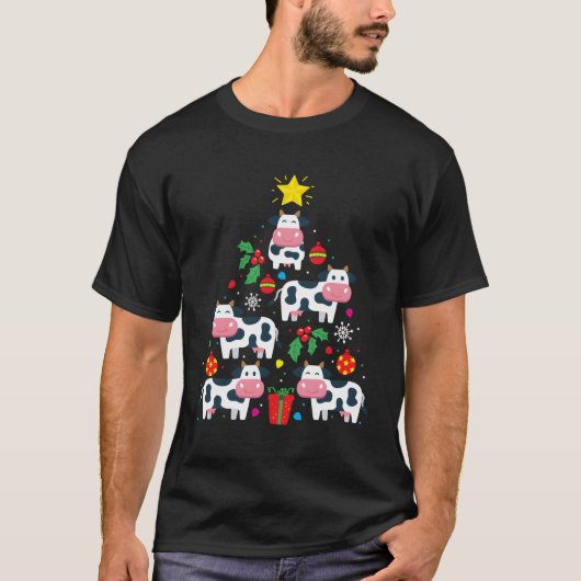 Cow Tree Ornat Decor T-Shirt (Vorderseite)