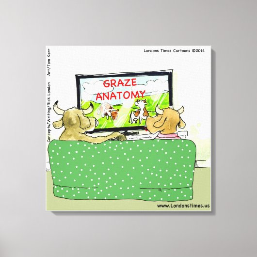 Cow TV Funny Cartoon Canvas Print Leinwanddruck (Vorderseite)