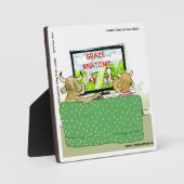 Cow TV Funny Cartoon Plaque Fotoplatte (Vorderseite)