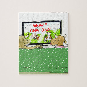 Cow TV Shows Funny Cartoon Puzzle