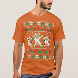Cow Ugly Christmas Sweater Funny Dabbing Cow Xmas  T-Shirt